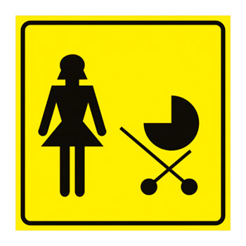 Тактильная пиктограмма «Доступность для матерей с колясками», ДС24 (пластик 2 мм, 200х200 мм)